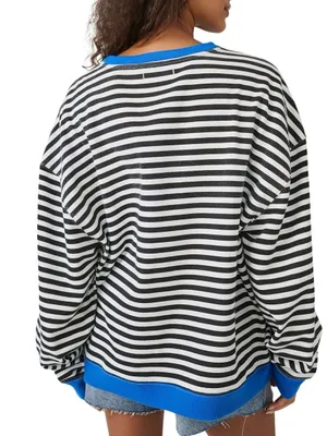 We The Free Classic Striped Oversized Crewneck Size small thumbnail 3