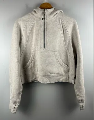 Lululemon LW3DUSS Scuba Oversized Half-Zip Hoodie in Grey size Medium/Large thumbnail 1