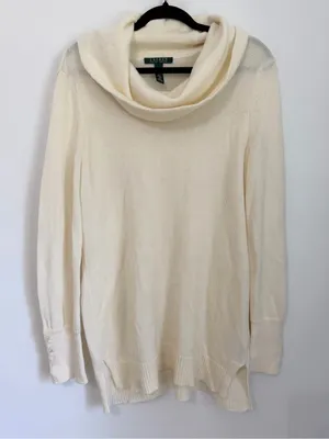 Lauren Ralph Lauren wool blend pullover sweater size large cream thumbnail 1