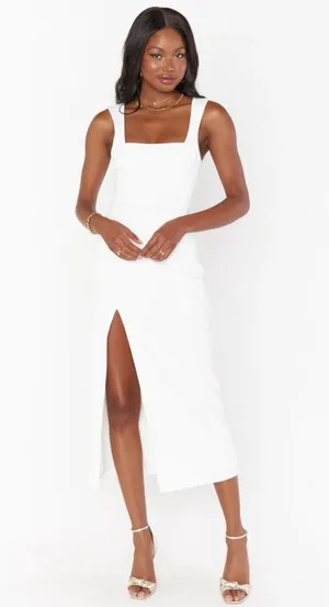 Show Me Your Mumu New White Stretch Eden Midi Dress Size XL thumbnail 1