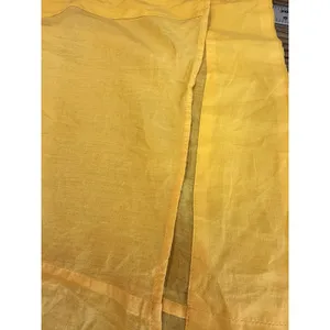 Frame Yellow Kumquat Ramie Double-Lined Long Sleeve V-Neck Kaftan Maxi Dress‎ M thumbnail 10