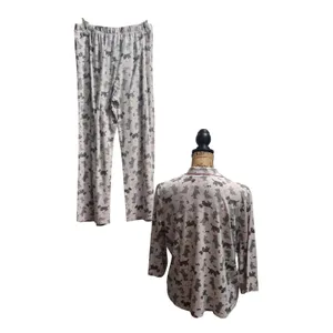 Karen Neuberger Women's Pajama Set Dog Print Sleepwear Top Pants L‎ thumbnail 3