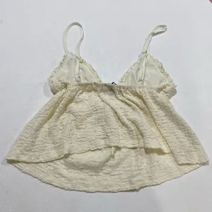 Princess Polly Cream Textured Babydoll Tank Top Size 0 Coquette Boho Y2K thumbnail 4
