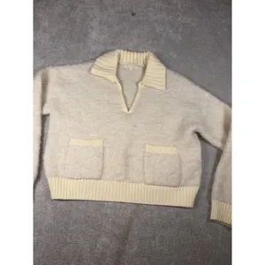 et clet sweater ivory collared patch pockets L‎ thumbnail 2