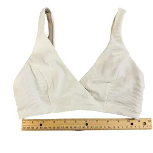 Lululemon Clear Waters Ribbed‎ Bikini Swim Top White Bralette Size 4 Est thumbnail 3