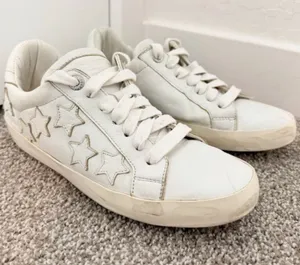 Zadig Voltaire Sneakers Size 7‎ EU 38 White Leather Distressed Star Alternative thumbnail 1