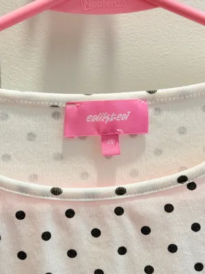 Edikted 3/4 sleeve polka dot top  thumbnail 3