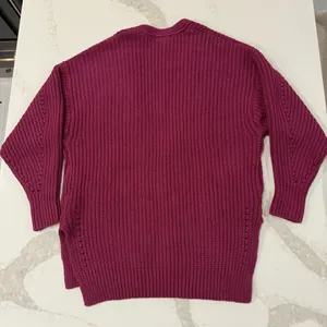 Free People Nightingale Open Front Knit Cardigan Sweater Women’s XS Magenta Pink thumbnail 7