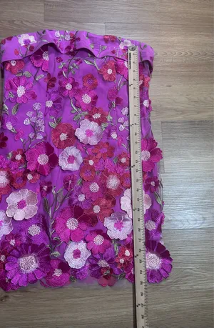 A’ltar’d State Strapless Floral Embroidered Mini Dress Pink Size L thumbnail 4