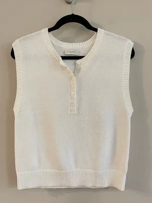 NUDE LUCY Marie Sleeveless Henley Knit Top Size Small thumbnail 3