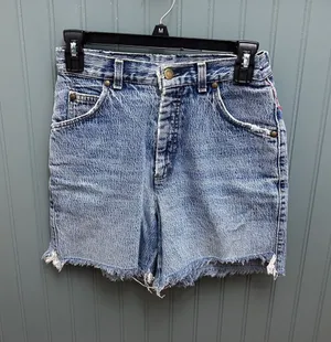 Levis Vintage High Waisted Denim Cutoff Shorts Light Wash Blue Size 24 Button up thumbnail 1