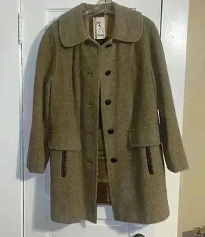 Vintage M Linman wool Burberry pattern Coat Brown thumbnail 1