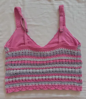 Hollister Crochet Tank Top Pink thumbnail 4
