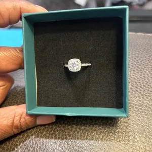 Elegant Silver 925 Ring with Clear Gemstone box for display only thumbnail 2