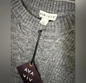 NWT AVA & VIV 2X women’s gray sweater plus size 2X ✨ thumbnail 4