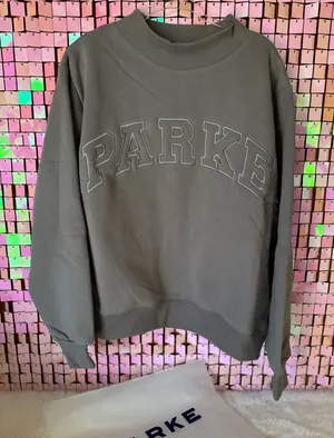 Parke Monochrome Varsity Mockneck – Stone – L/XL – Sold Out Online thumbnail 1