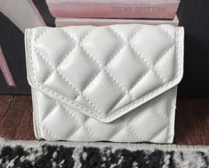 Quilted White Mini Wallet - Women Bags thumbnail 1