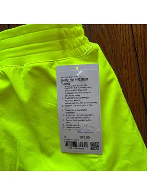 Lululemon Hotty Hot Skirt High Rise Long Highlight Yellow Size 4 NWT thumbnail 4