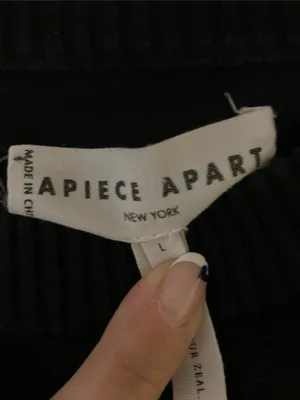 Apiece Apart Dewi Cotton Cashmere Blend Black Puff Sleeve Sweater Size Large thumbnail 3