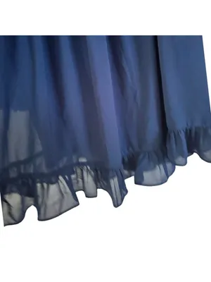 Abercrombie & Fitch Blue Mini Dress Long Sleeve Babydoll Ruffle Hem MP Fairycore thumbnail 9