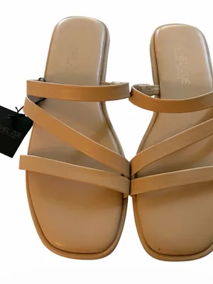 RACHEL ZOE Women's Tan Slide Strappy Sandals Size 7 1/2 M NWT thumbnail 1