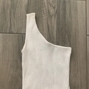 White fox one shoulder ribbed dress thumbnail 2