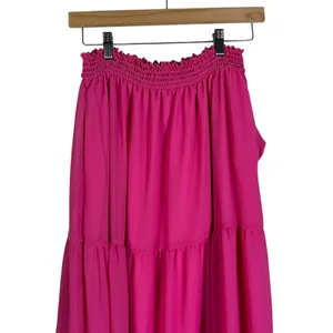 Haptics Womens Boho Tiered Maxi Skirt Size M Pink Festival Summer Romantic thumbnail 3