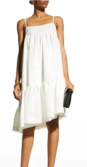 Black Halo Dixie‎ Tiered Crepe Dress White, size Large thumbnail 1