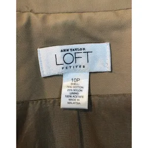 Ann Taylor Classic Short Trench Khaki Coat Epaulets, pleated back size 10 petite thumbnail 11