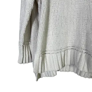 Aerie Chenille Knit Turtleneck Sweater Womens S White Oversized Cozy Slouchy thumbnail 3
