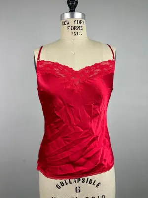 Victoria's Secret Satin Lace Camisole Top Red XS thumbnail 5