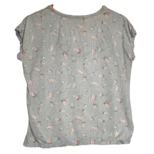 Lauren Ralph Lauren Sleep Top Womens S Blue Floral Short Sleeve Cotton Lounge thumbnail 8