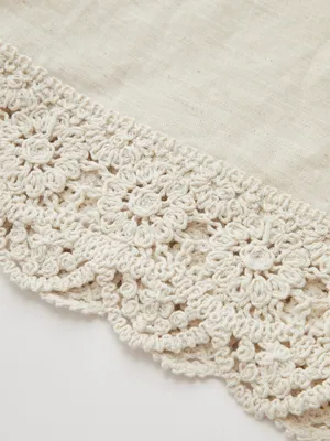 CoMMENSE Cotton Linen Lace Trim Two-Piece Pants Set Size XS NWT thumbnail 3