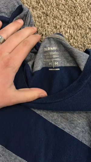 Old Navy Shirt Striped Navy Blue M thumbnail 2