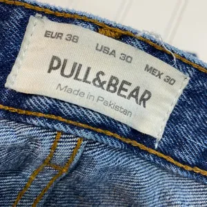 Pull & Bear High Waist Tapered Jeans US 30 Blue Vintage Wash Denim‎ Fall Autumn thumbnail 5