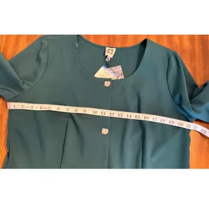 Anne Klein Womens Botanical Green Peplum Knit Jacket Gold Buttons XL NEW thumbnail 9