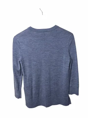Banana Republic Très Bien Merino Wool Embroidered Sweater Gray Size Small thumbnail 2