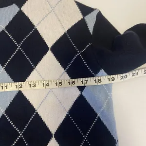 Brandy Melville Blue White Argyle Bernadette‎ Sweater Preppy Y2K Academia 90s thumbnail 7