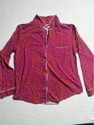 DKNY Women's Small Pink and Orange Heart Print Pajama Set thumbnail 2