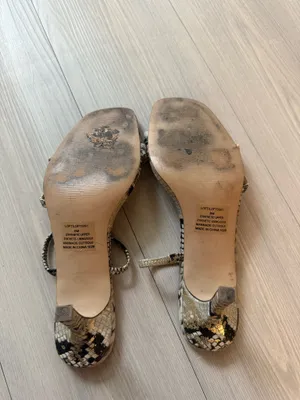 Steve Madden strappy snakeskin helped sandals thumbnail 4