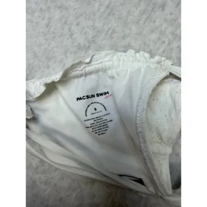 PacSun Eco White Eyelet Ruffle Strappy‎ Bikini Bottom Small NEW thumbnail 5