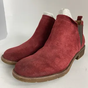 Sofft Bergamo Women US 7.5 M Red‎ Suede Leather Biker Ankle Chelsea Bootie thumbnail 4