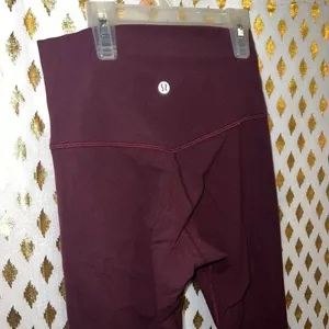 Lululemon leggings burgundy athletic straight size 2 thumbnail 2
