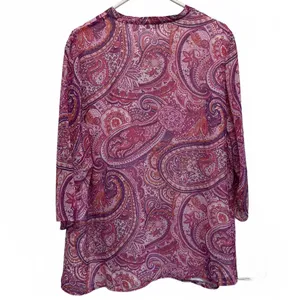 Liz Claiborne Pink and Purple Paisley Print Blouse Plus Size 2X thumbnail 2