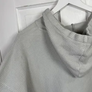 Aerie Sage Pale Green Ribbed Cropped Hooded Sweatshirt Drawstring W2212 Sz XL thumbnail 8