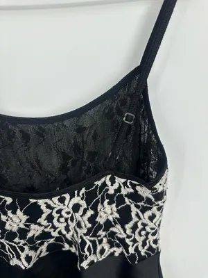 Vintage Y2K Black Lace Midi Dress Size Small Whimsical Goth Fairy Grunge Flare thumbnail 5