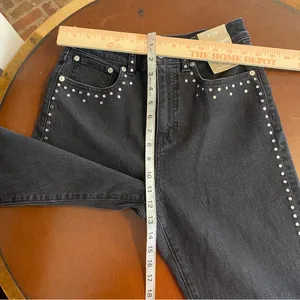 NWT Madewell Limited-Edition‎ Drop: The Studded '90s Straight Jean size 26 black thumbnail 8