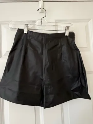 Zara high rise leather mini short thumbnail 4