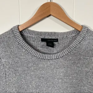 Calvin Klein Jeans Gray Marl Knit Ribbed Sweater Long Sleeves Size Medium thumbnail 2