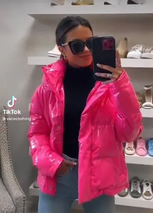 Boutique Pink Puffer Coat thumbnail 2